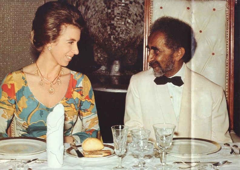 Princess Anne visiting Emperor Haile Selassie in 1972